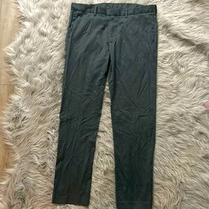 Nordstrom 35 inch charcoal, gray slim fit pants, non-iron